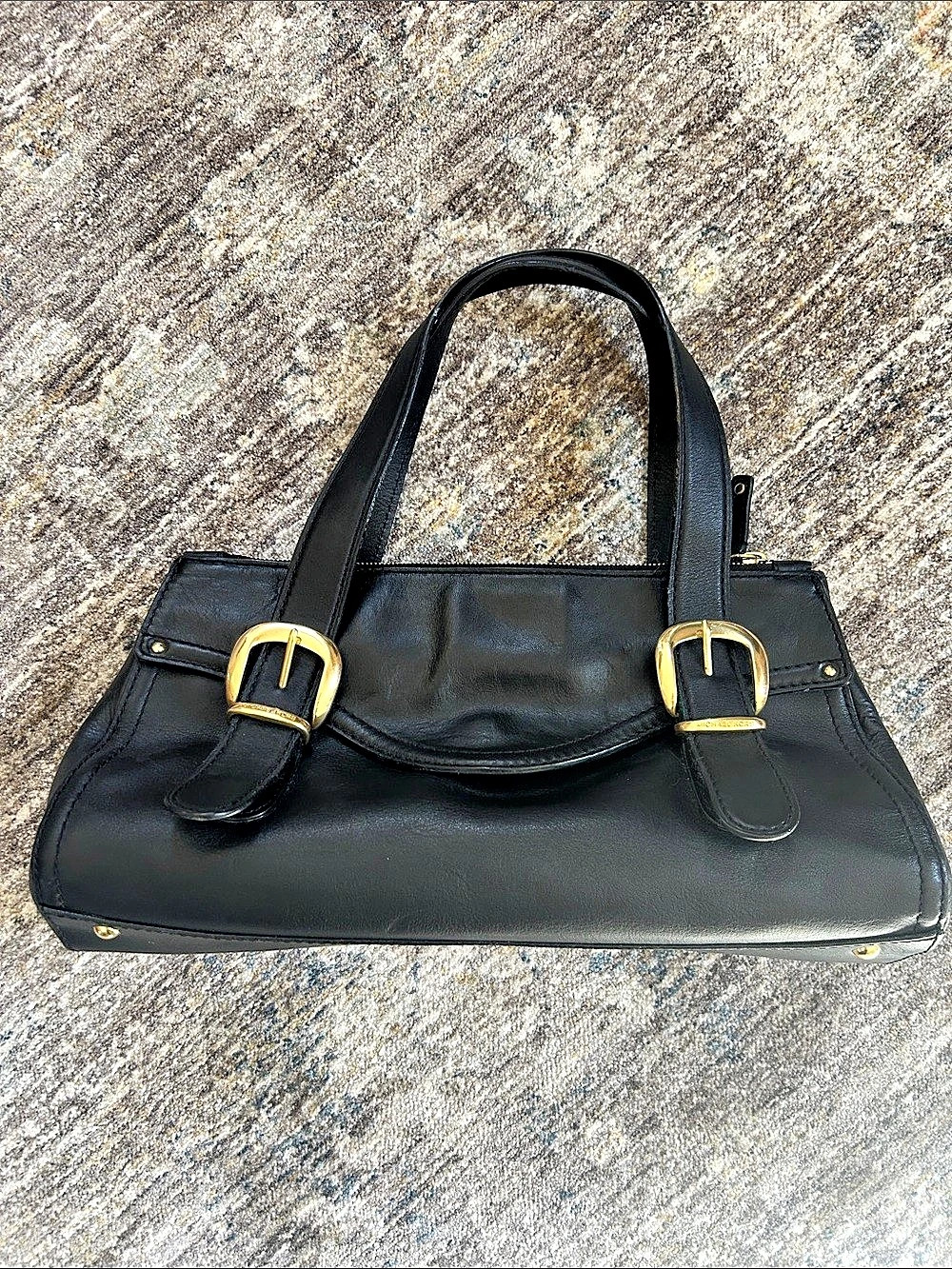 Michael Kors Black Tote Bag Gold-Tone Hardware